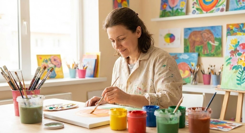 Арт-терапевт за работой